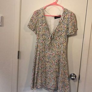 Cute floral tie front dress
